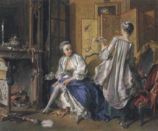 Francois Boucher Lady Fastening her Garter China oil painting art